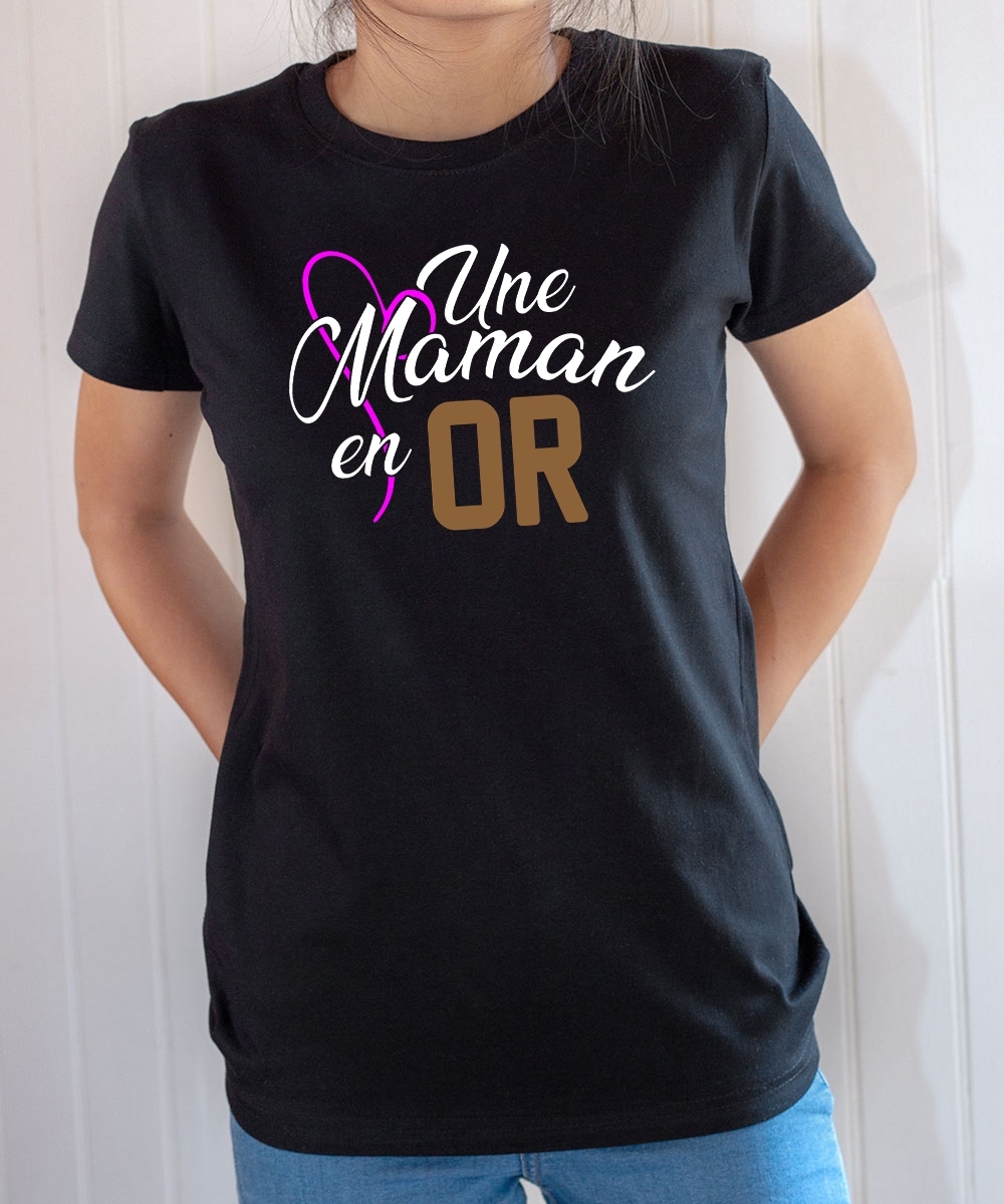 Tee-shirt Famille : Maman en or