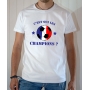 T-shirt C'est qui les champions du monde 2018 France ballon bleu blanc rouge - Tee-shirt Homme blanc