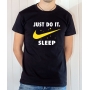 T-shirt parodie Nike : Just Do It Sleep (Avec lune Nike et étoiles) - Tee-shirt noir homme