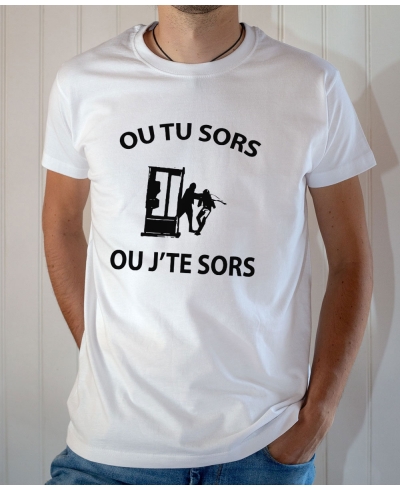 T-shirt Dikkenek : Ou tu sors ou j'te sors - Tee-shirt François Damiens homme blanc