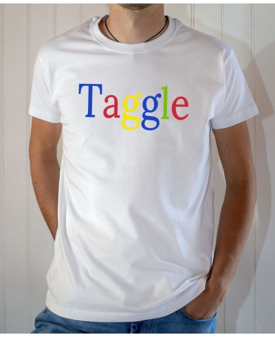 T-shirt humour : Taggle (Parodie Google) - Tee-shirt homme blanc