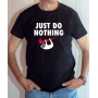 T-shirt Humour : Just Do Nothing (Parodie Nike avec paresseux) - Tee-shirt noir homme