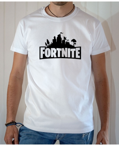 T-shirt Jeux Vidéo : Logo Fortnite - Tee-shirt homme blanc