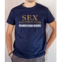 T-shirt Humour : Sex Instructor, Première leçon gratuite - Tee-shirt bleu homme