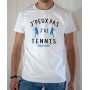 T-shirt Humour : J'peux pas j'ai Tennis joueurs - Tee-shirt homme Blanc
