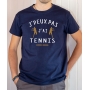T-shirt Humour : J'peux pas j'ai Tennis joueurs - Tee-shirt homme Bleu marine