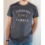 T-shirt Humour : J'peux pas j'ai Tennis joueurs - Tee-shirt homme Gris souris