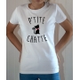 T-shirt Humour : P'tite Chatte - Tee-shirt blanc